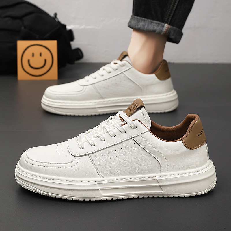 Herren im Frühling, luxuriös und vielseitig, sportliche flache Herren-Freizeitschuhe mit dicker Sohle, wasserdicht aus echtem Leder, klein_voghion.com