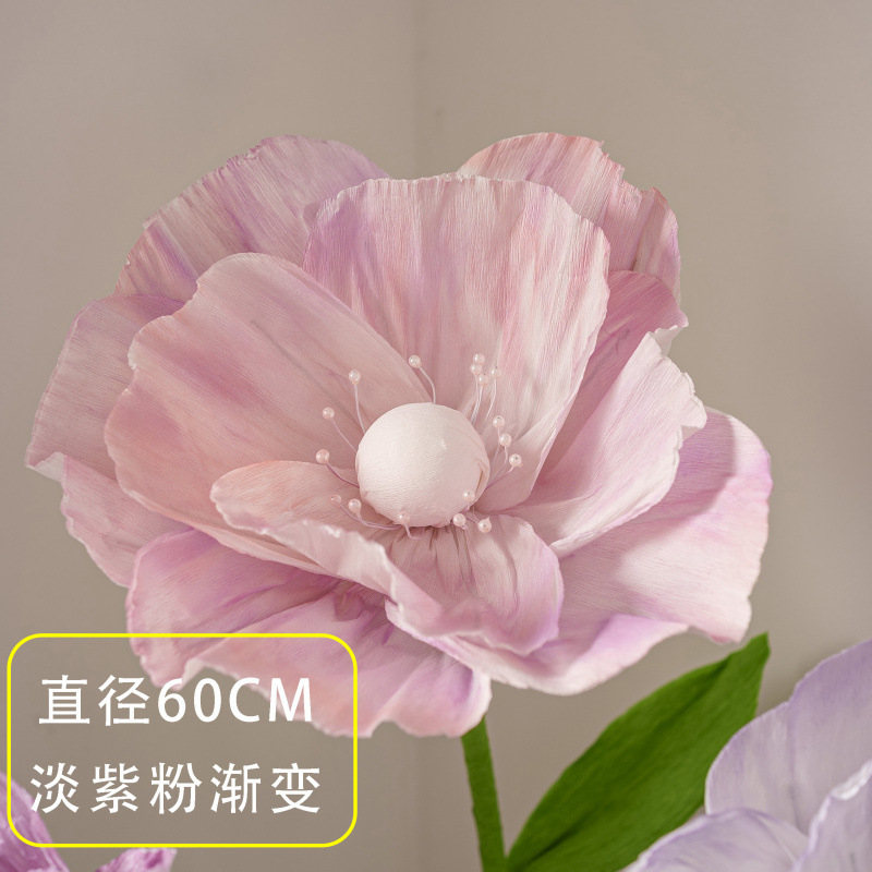 ✅ 巨大なペーパーアートフラワーショッピングモール装飾花紙花ポピーウィンドウリード結婚式造花結婚式卸売|undefined