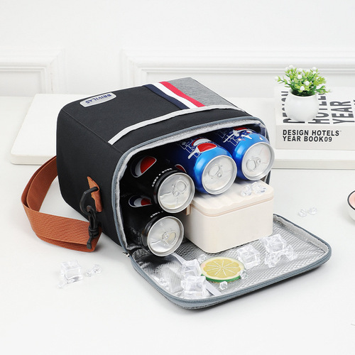 Aluminum foil lunch bag waterproof ice bag portable lunch box bag thickened striped lunch bag insulated bag factory direct sale