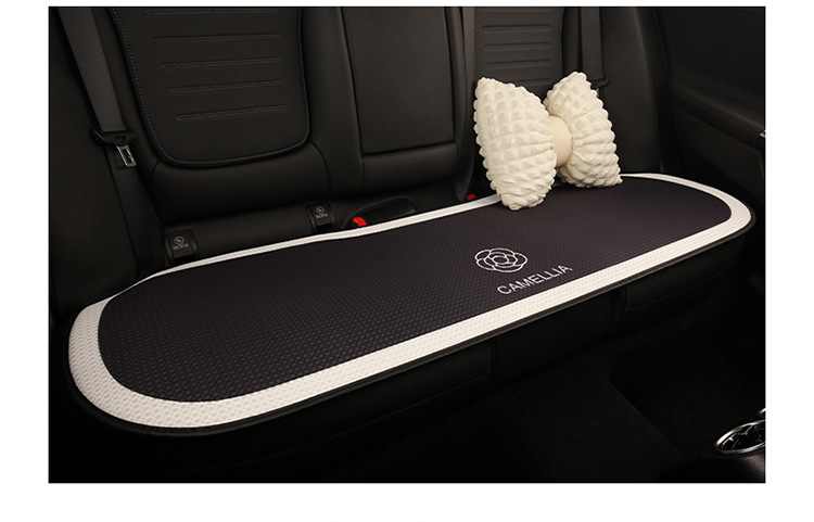Camellia Car Cushion Universal Four Seasons Black Seat Cushion Fabric Seat Cover Half Bag Seat Cover Car Non-Slip Car Cushion