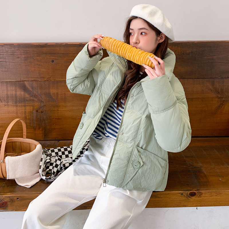Europa pan de ropa de algodón de pluma corta ropa de algodón de mujer estilo coreano abrigo suelto de otoño y invierno chaqueta de algodón gruesa 2024 nuevo