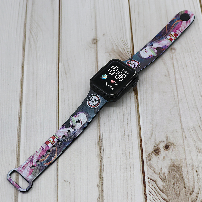 Inventario al por mayor transfronterizo nueva impresión LED tierra reloj electrónico de dibujos animados estudiantes lindos cool reloj táctil