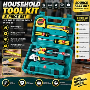 Cross-border household hardware tool set, manual combination tool kit, gift tool box, wrench and screwdriver set