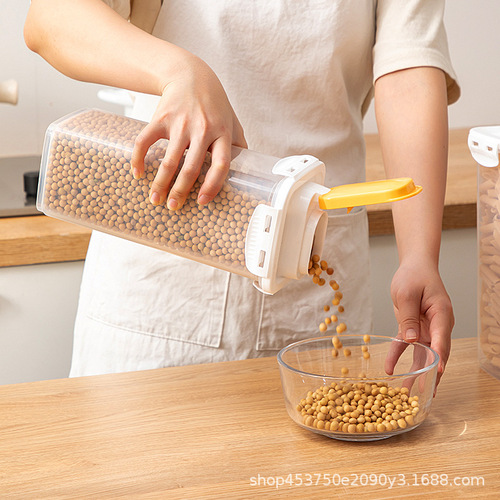 Kitchen grain sealed storage jar transparent plastic square food sealed jar coffee bean noodle storage box