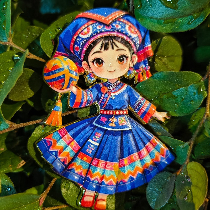 中国风少数民族文创磁吸冰箱贴创意旅行旅游纪念品金属冰箱装饰