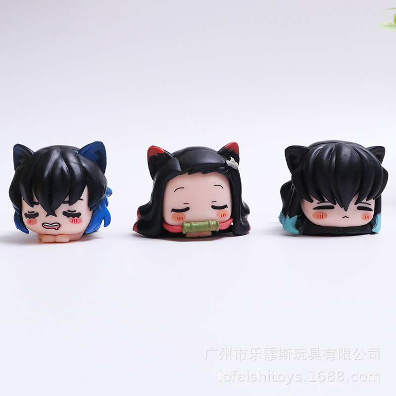 6種類の腹ばいになっているフィギュアアニメアニメ|undefined