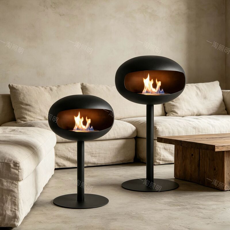 Black Floor-Standing Alcohol Fireplace, Vertical Real Flame Heating Decorative Stove, Smokeless, Environmentally Friendly, Ambiance Fireplace for Living Room and Guesthouse Black Floor-Standing Alcohol Fireplace, Vertical Real Flame Heating Decorative Stove, Smokeless, Environmentally Friendly, Ambiance Fireplace for Living Room and Guesthouse