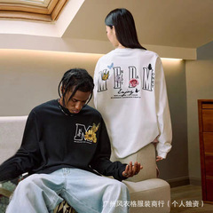 MEDM25SS蝴蝶花园刺绣长袖T恤衫男女款宽松春秋装体恤打底上衣服