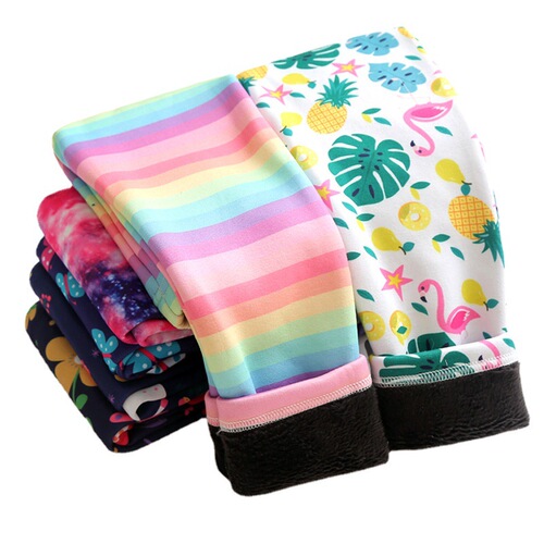 Women's and Children's Winter Warm Leggings, Thin Fleece Spring and Autumn Outerwear, Milk Silk Pants for Young Children, Warm Autumn Pants