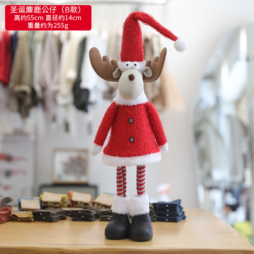 Transfronterizo luminoso Rudolf adornos de Navidad estilo europeo simple muñeca de tela Santa Claus/muñeco de nieve