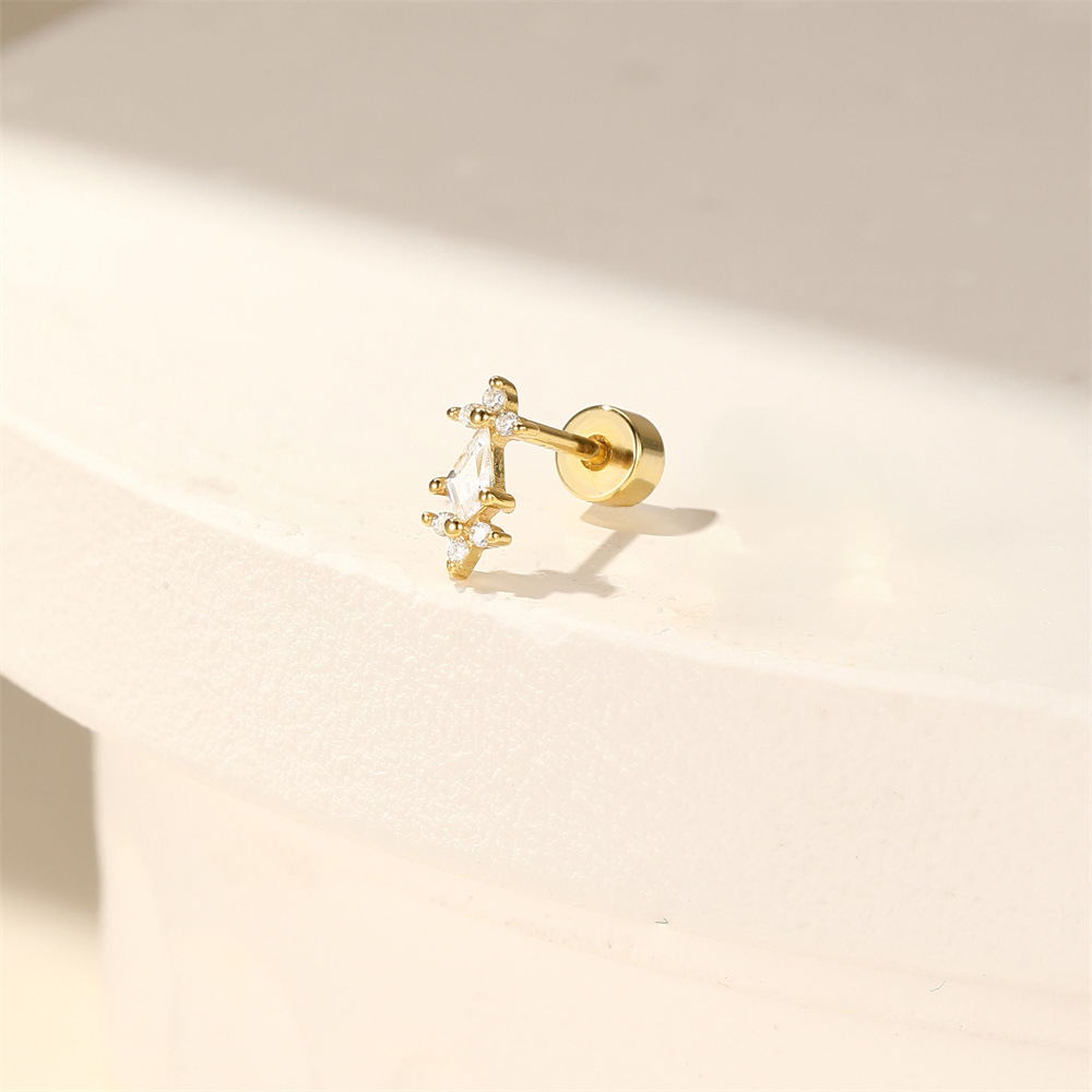 1g Weight Ear Studs Classification Ear Cartilage Rings & Studs Piercing Type 1 Piece Quantity Daily Occasion 925 Sterling Silver Material Geometric Pattern All Seasons Season Unisex Gender Elegant Style 1 Piece Ear Cartilage Rings & Studs Elegant Geometric 925 Sterling Silver Ear Cartilage Rings & Studs 23