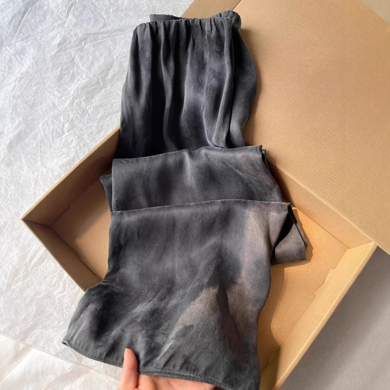 Highly Recommended~ Gray Copper Ammonia Fiber Wide-Leg Pants for Women, Summer 2025 New Style, High-End Drape, Slimming Casual Pants