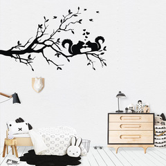Factory goods payment new branches birds squirrels wall sticker living room bedroom background decoration creative sticker KS1086