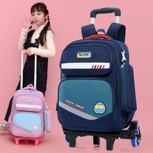 Trolley schoolbag primary school student schoolbag burden-reducing schoolbag trolley children backpack climbing stairs