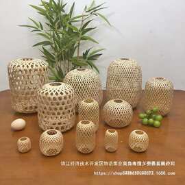 婚宴吊灯做古装拍摄装饰品纯手工台灯礼竹编灯笼筐场景可周岁北欧