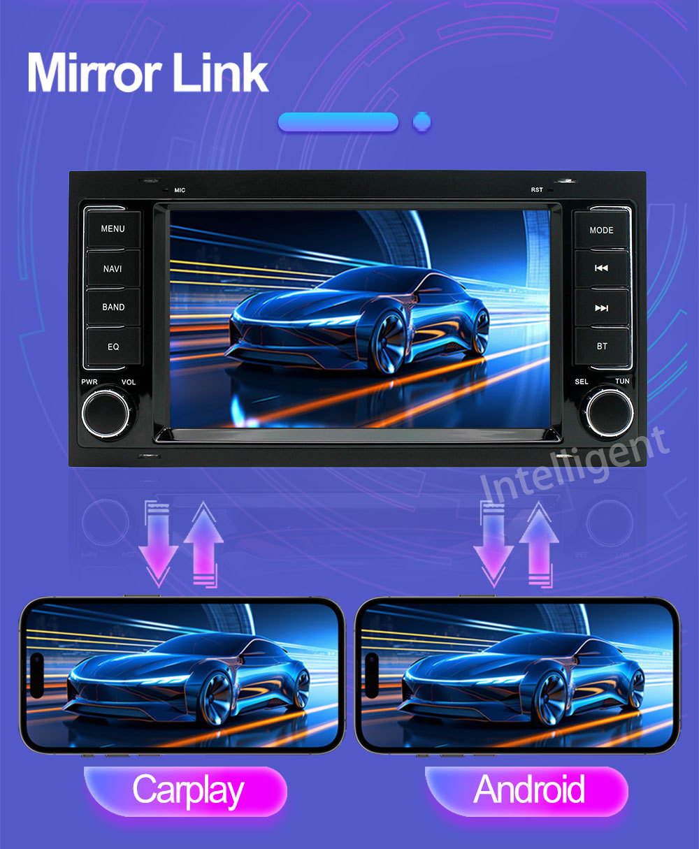 Suitable for Volkswagen Touareg 7inch Car Gps Bluetooth Wireless Carplay Navigation System Central Control Dvd4G Large Screen