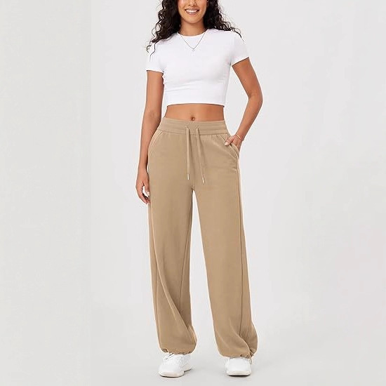 European and American Amazon Women's Outdoor Sports Pants 2025 Spring & Fall Casual Loose High-Waisted Wide-Leg Jogging Pants