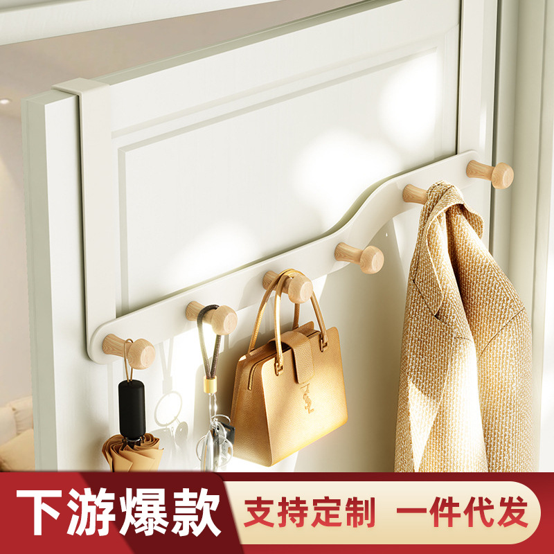 [ Dropshipping] Behind-the-door Hook Storage Clothes Hook Bedroom Punch-free Artifact Wall Hanging Door Clothes Hook