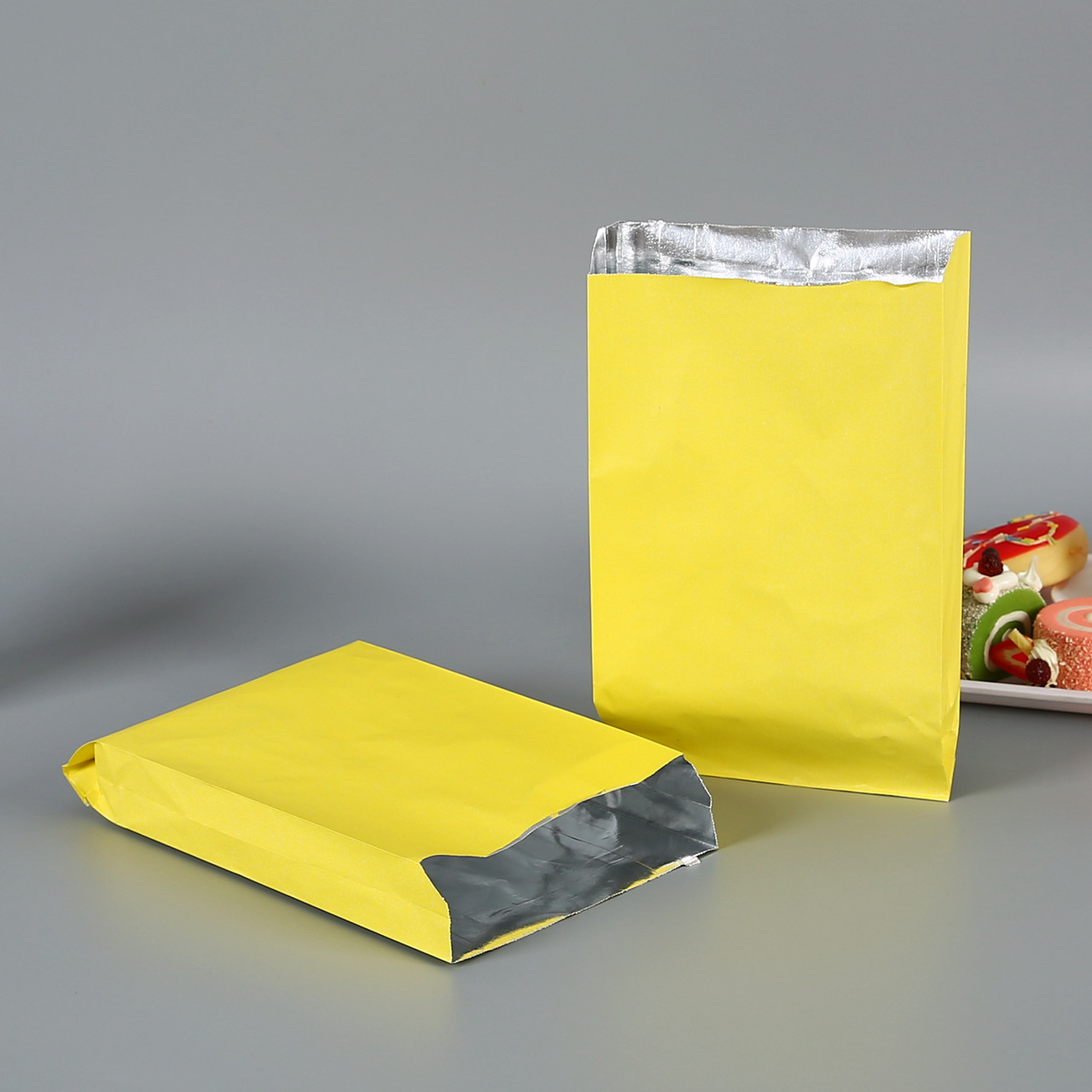 定制一次性保温鱿鱼锡纸袋 铝箔烧烤防油白牛皮纸袋 小吃油炸纸袋