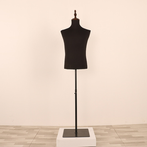 Model props, female black clothing store window display mannequin stand dummy black square base male model