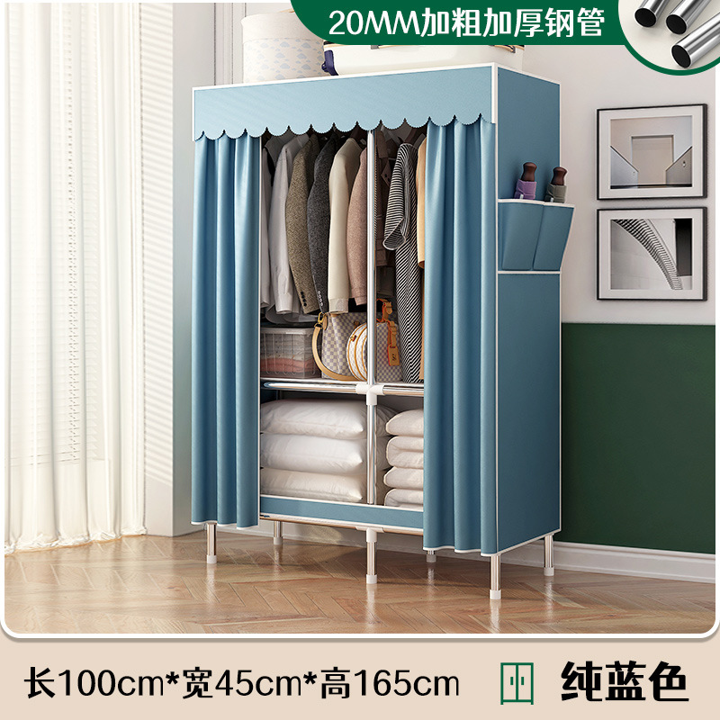 Armario sencillo para dormitorio en casa, armario de tela resistente y duradero para viviendas de alquiler, almacenamiento de ropa colgante, armario de almacenamiento multifuncional. image 8