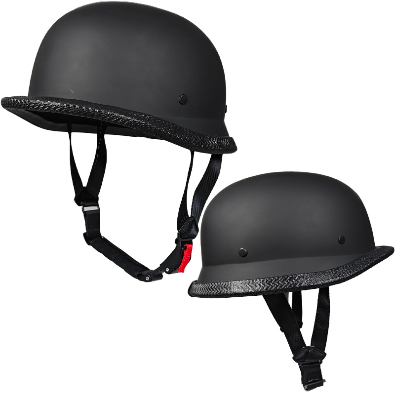 Foreign Trade Version of Retro German Half Helmet for Men and Women Riding Electric Bikes, Lightweight and Personalized American Cruise Soldier Steel Helmet