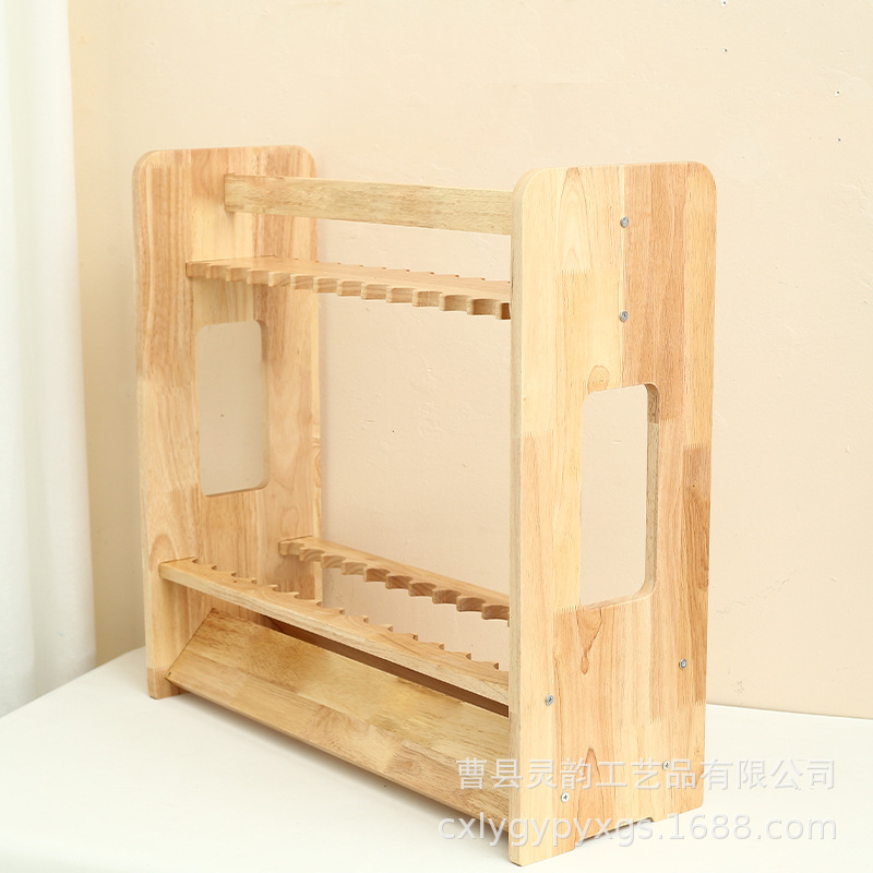 Venta al por mayor Barra de pesca de madera estante de exhibición de artes de pesca estante de almacenamiento de varilla de billar soporte de varilla de pesca DIP Net rack