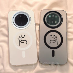 适用华为mate70手机壳带磁吸mate60pro高端手机保护套中指手势