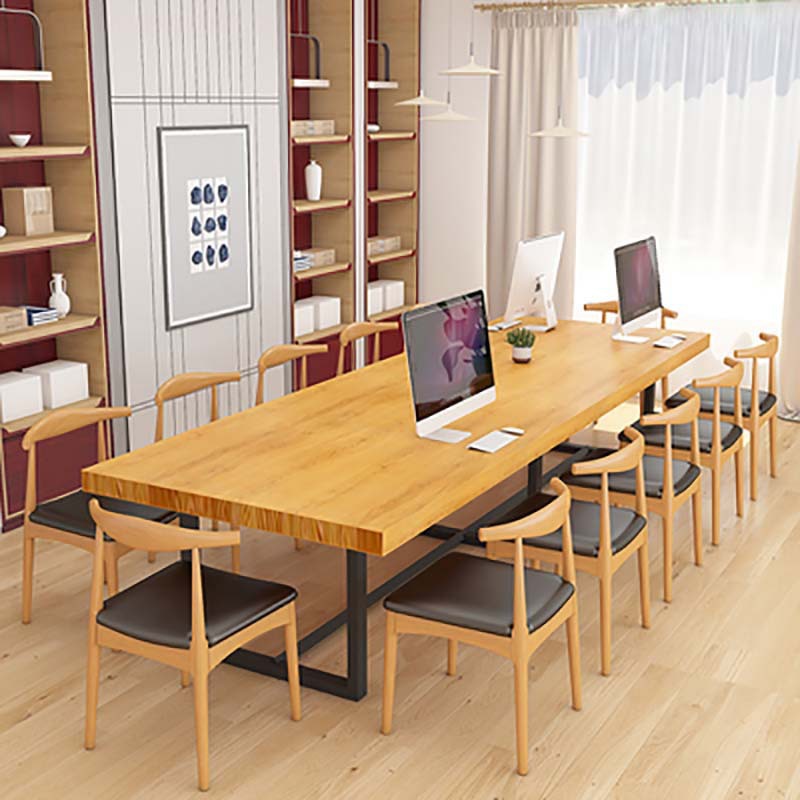 简约现代会议桌  多人培训洽谈桌椅组合实木居家办公长条桌工作台