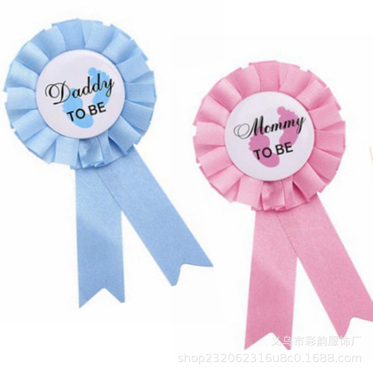 Fiesta de bienvenida Mamá para ser y Papá para ser insignia Fiesta de bebé Mamá para ser insignia Ribbon