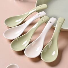 陶磁器の大きいスプーンの家庭用陶磁器のスープのクリーム風の高級な精巧な小さいスプーンの1人のスプーンの高い顔の値のスプーン