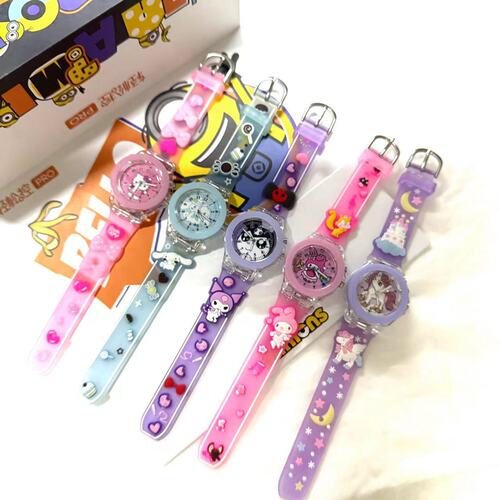 Silicone Cartoon Watch for Girls Students and Children, Quartz, Night Light Glowing Decor