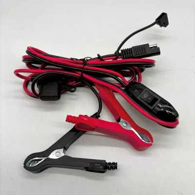 Sae to Alligator Clip Adapter with Switch and Fuse, Pure Copper 12V/24V Power Socket for Car Charger