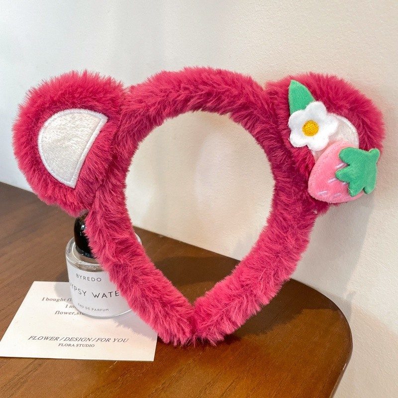 Lavarse la cara cinturón de cabello lindos de peluche para la mujer lavado y máscara especial de agujeros de cabello cinturón de cabello brazalete