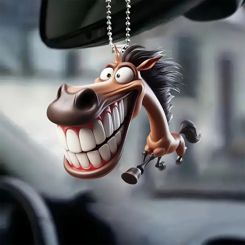 dibujos animados creativos caballo 2D colgante acrílico plano transfronterizo nuevo colgante llave mochila decoración interior