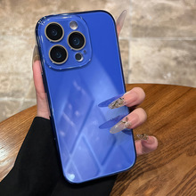 镜面玻璃适用iphone17promax苹果15pro电镀边框16p防摔保护壳全包