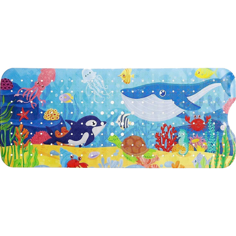 Alfombrilla antideslizante para baño con diseño de océano de dibujos animados para niños de Amazon, alfombrilla antideslizante para piscina, baño, alfombrilla antideslizante