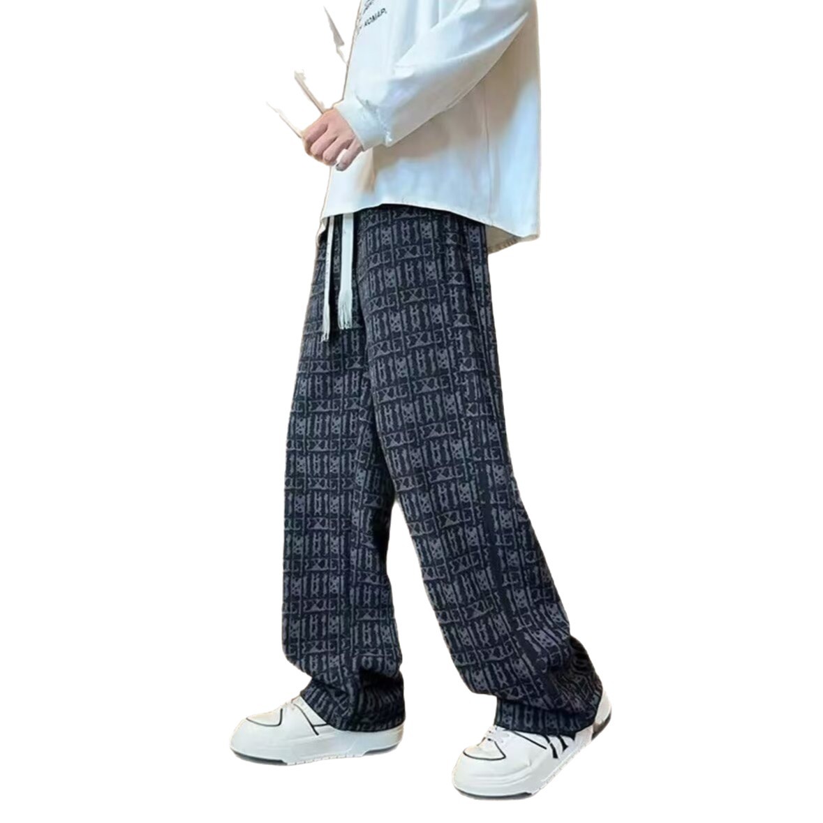 2025 nuevos pantalones casuales sueltos para hombres de moda coreana pantalones versátiles otoño y invierno caída sensación de pantalones de trapazo de piernas anchas
