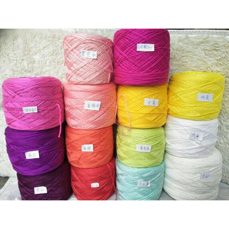 空心棉线时尚蓝月花瓣衣服花线玩偶200g流苏1.8mm钩针花艺