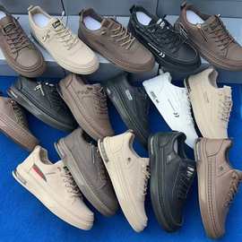 新款男超纤小白鞋春秋季皮面板鞋休闲百搭款杂款混批男鞋批发