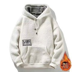 厚手の秋冬用ラムウールスウェットシャツ メンズ インス風 ゆったり プルオーバー 保温トップス 丸首 カップルウェア 厚手保温
