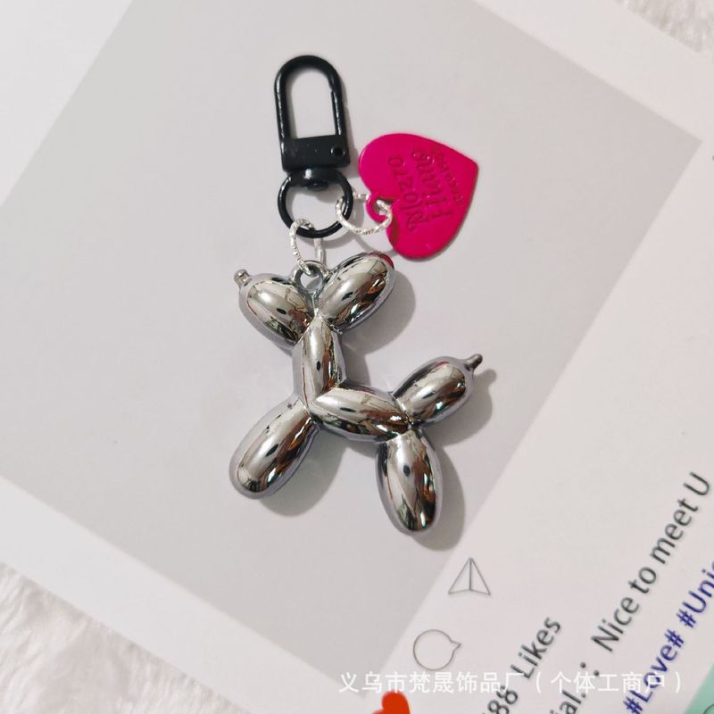 かわいいins風メッキバルーン犬のキーホルダークリエイティブカップルの親友DIYキーホルダー|undefined