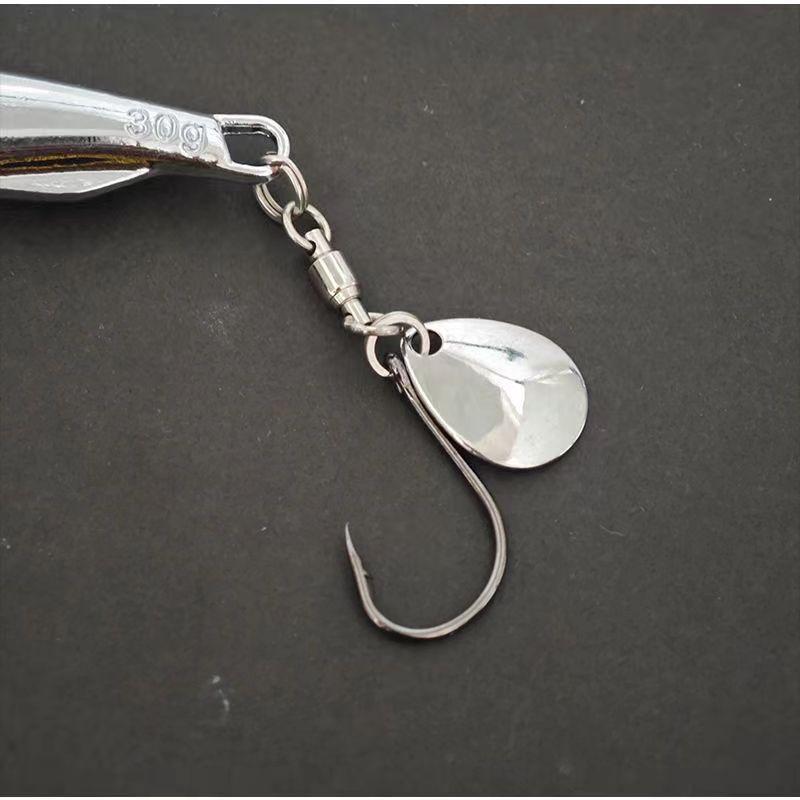 Espejo plateado con sequinilla, tres ganchos de mar dulce, cebo de lanzamiento de cebo metálico