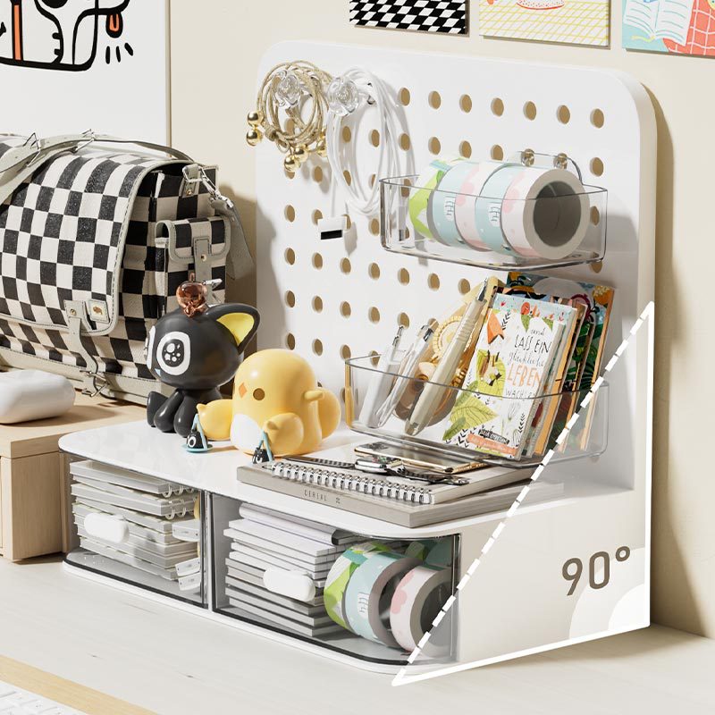 Desk hole board storage box stationery organizer shelf bookcase small card stand office cosmetics storage rack