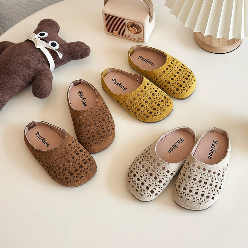 Детские полусандалии с открытым носком, лето 2025, новая коллекция Boken, повседневные плоские сандалии