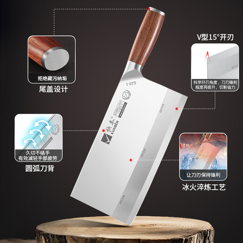 包丁の超高速切れ味の切れの包丁は手で鍛えて骨を切って刀の料理人の包丁の専門の包丁の台所の刃物を切ります。|undefined