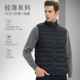 新款棉马甲男士棉服立领羽绒棉背心冬季保暖马夹外套无袖棉衣批发