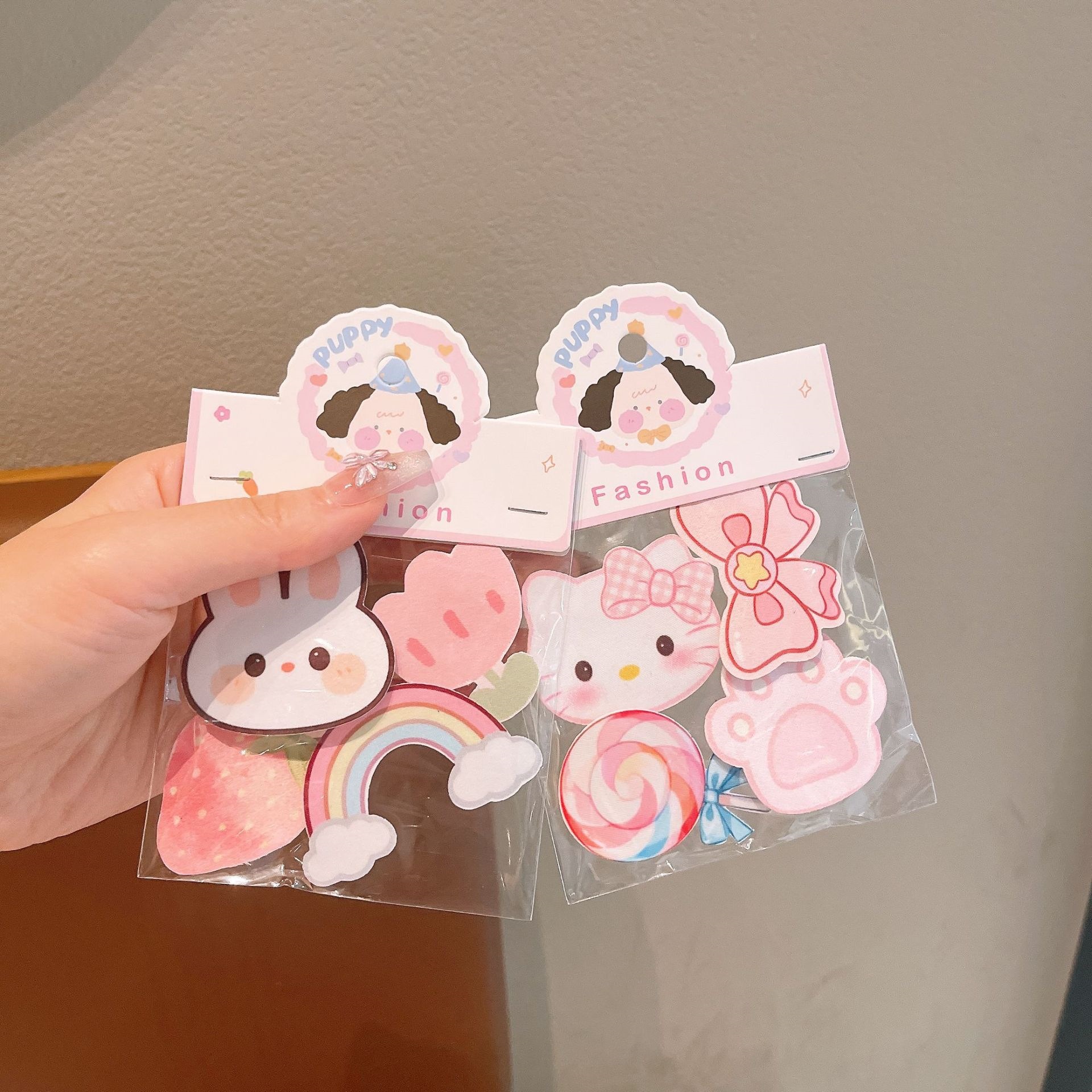 Pegatinas mágicas de dibujos animados para niños pegatinas velcro bebé fruta adorable animal pieza de cabello magical post pegatinas de cabello para mujeres