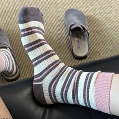 韓系 ins多巴胺撞色條紋雙針豎條中筒襪春秋日系甜美少女心堆堆襪