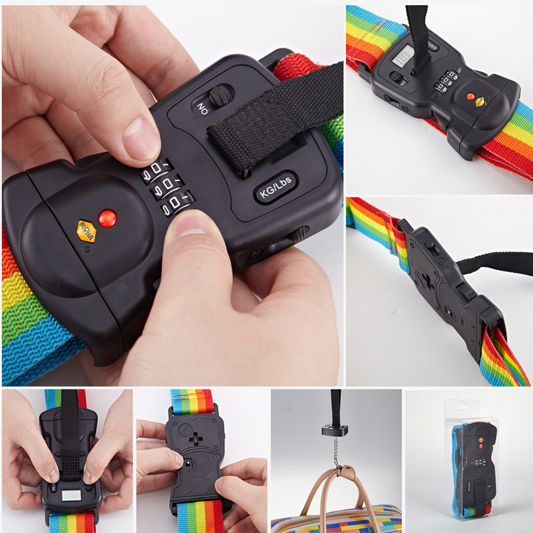 Equipaje de pesaje desmontable de producción con cerradura de contraseña maleta vinculante con equipaje de embalaje de poliéster con accesorios de equipaje